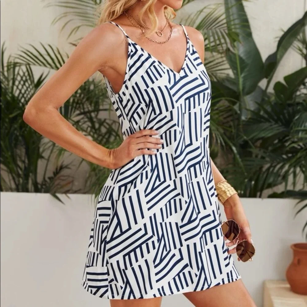 Boho geo print cami dress